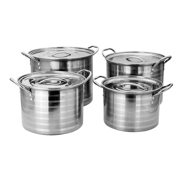 Juego de ollas de acero inoxidable 8 piezas Stock Pot 308 Hot Spot