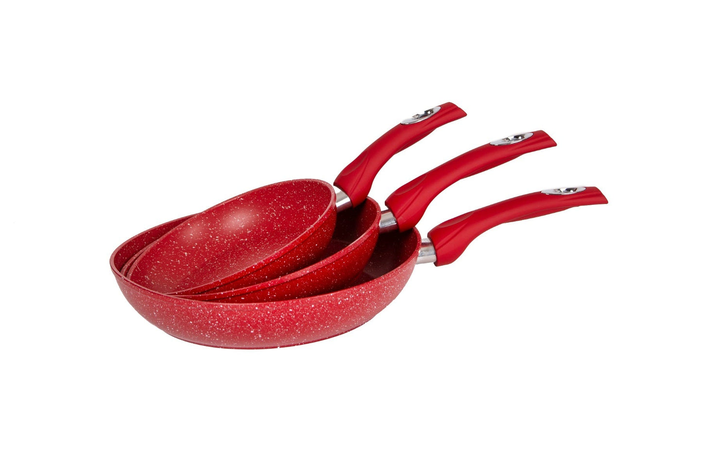 Juego de sartenes de acero inoxidable 3 piezas con mango de silicón Z630R Hot Spot