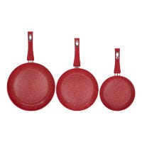 Juego de sartenes de acero inoxidable 3 piezas con mango de silicón Z630R Hot Spot