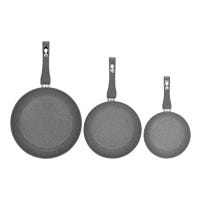 Juego de sartenes de acero inoxidable 3 piezas con mango de silicón Z630P Hot Spot