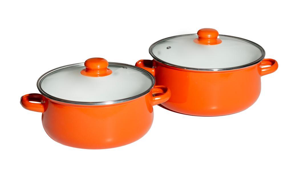 Juego de ollas de acero porcelanizado 2 piezas 22/24 cm Z625 Hot Spot