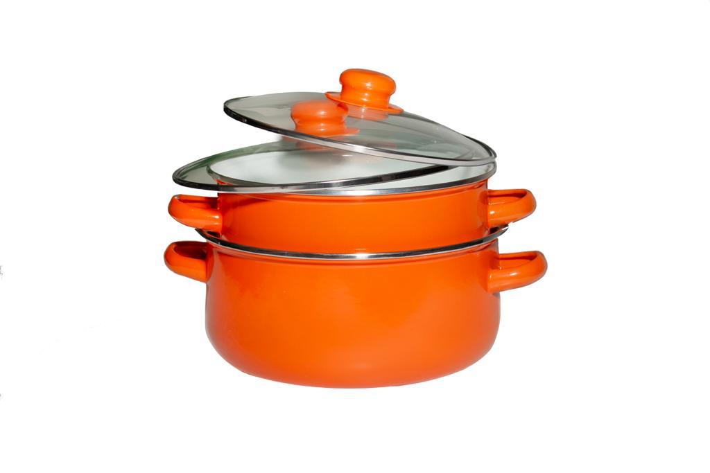 Juego de ollas de acero porcelanizado 2 piezas 22/24 cm Z625 Hot Spot