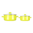 Juego de 2 ollas de acero porcelanizado 22/24 cm verde Z625V Hot Spot