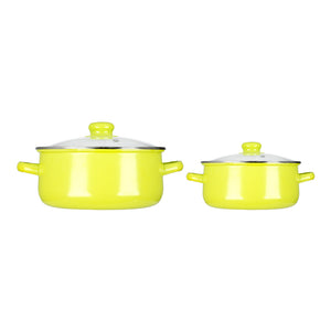 Juego de 2 ollas de acero porcelanizado 22/24 cm verde Z625V Hot Spot