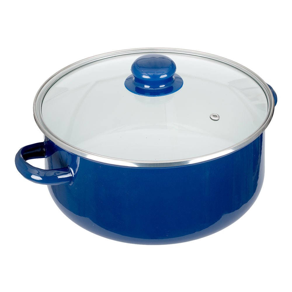 Juego de 2 ollas de acero porcelanizado 22/24 cm azul Z625A Hot Spot