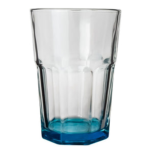 Vaso refresco de vidrio 415 ml Barcelona atomizado azul turquesa 205 V Santos