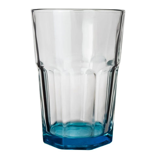 Vaso refresco de vidrio 415 ml Barcelona atomizado azul turquesa 205 V Santos
