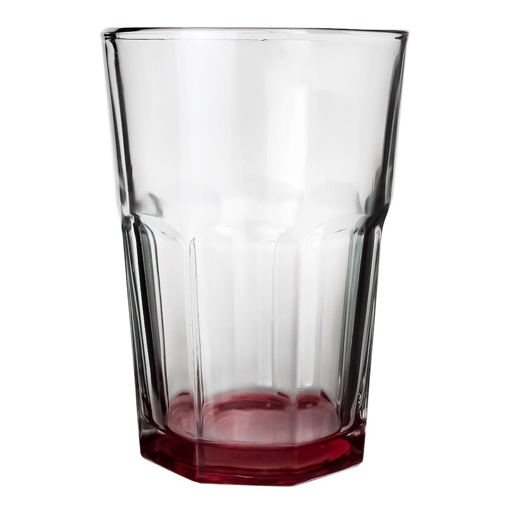 Vaso refresco de vidrio 415 ml Barcelona atomizado rojo 205 V Santos