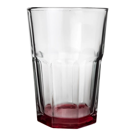 Vaso refresco de vidrio 415 ml Barcelona atomizado rojo 205 V Santos