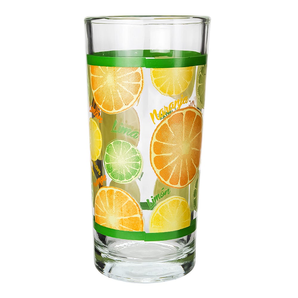 Vaso cubero de vidrio 280 ml varios decorados 111 V Santos