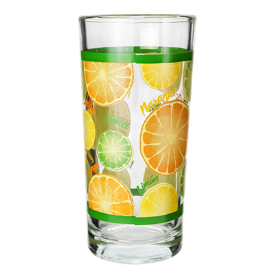 Vaso cubero de vidrio 280 ml varios decorados 111 V Santos