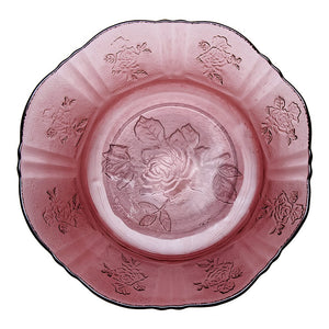 Plato hondo de vidrio 400 ml rosas uva 222 V Santos