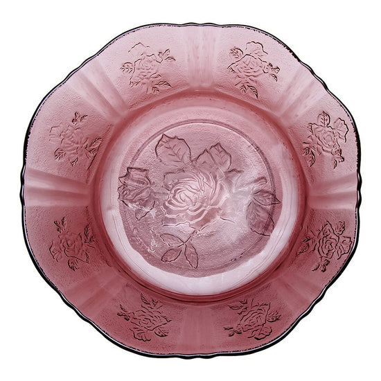 Plato hondo de vidrio 400 ml rosas uva 222 V Santos