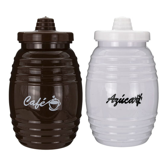 Juego de dos vitroleros azúcar y café plástico Rubik