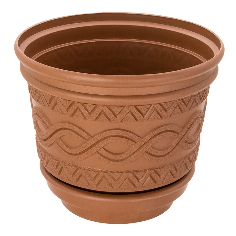 Maceta de plástico azteca mediana 109C Peyo