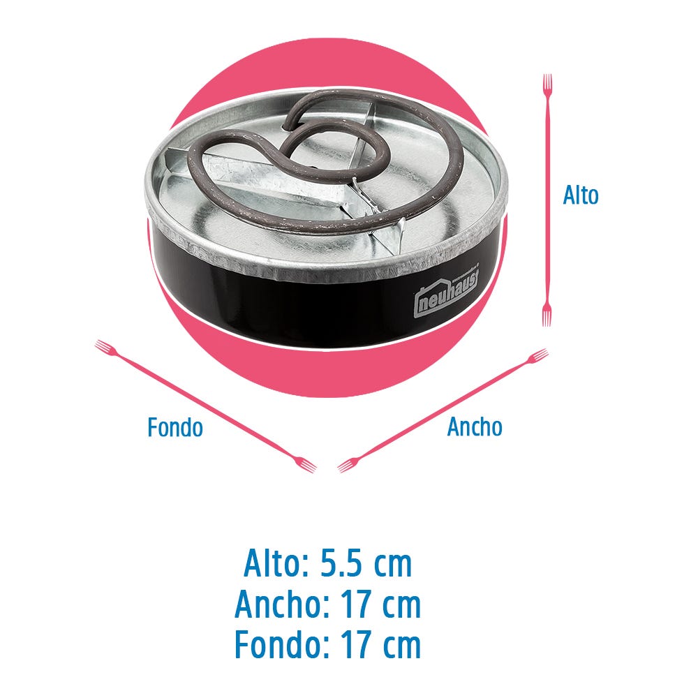 Parrilla eléctrica sencilla negra PB-00 Neuhaus