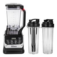 Licuadora digital con vaso de Tritán y 2 vasos para batido negra Hurrikane Neuhaus