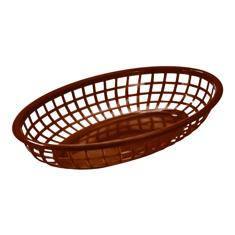 Canasta ovalada de plástico 23.1 x 15 cm café TCANQPI061BR3 Tåvola