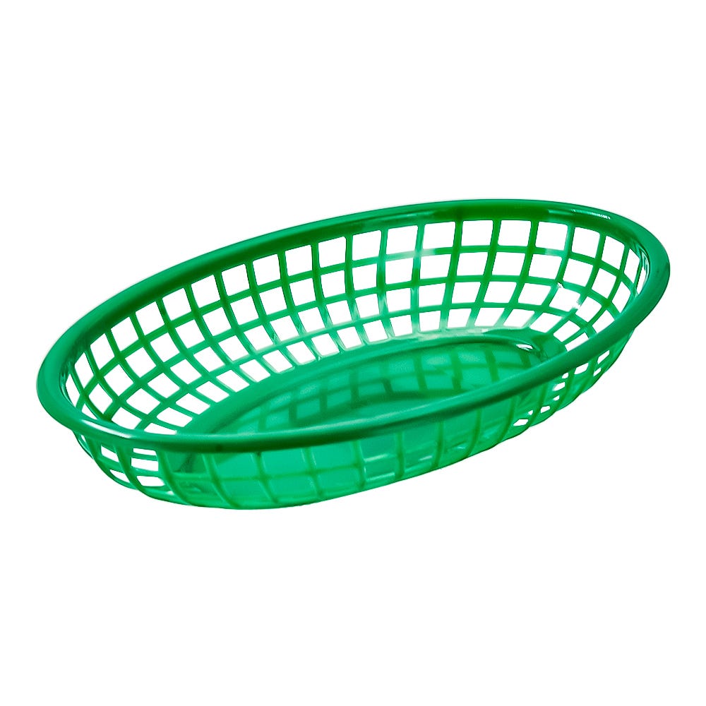 Canasta ovalada de plástico 23.1 x 15 cm verde TCANQPI061GR3 Tåvola
