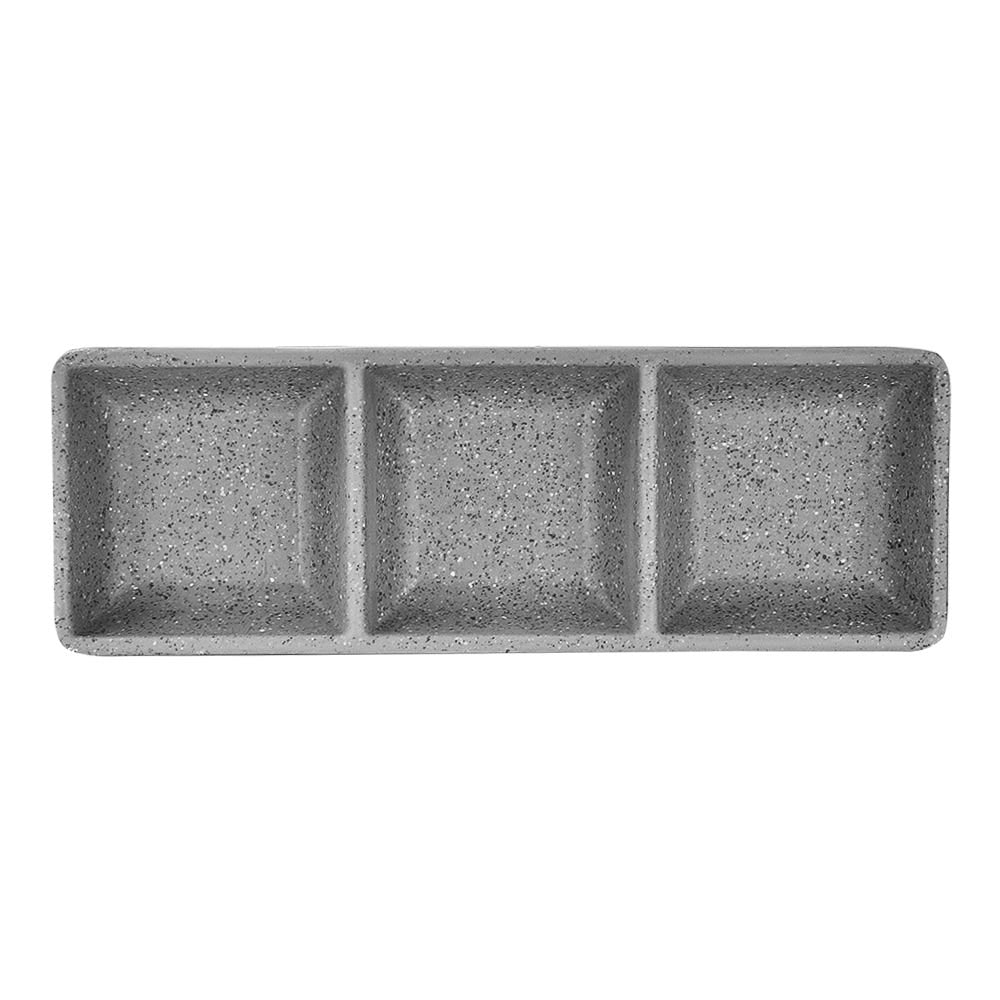 Salsera de melamina tres compartimentos 21.3 x 7.2 cm Gray Granite TAVSALS3C21GG Tåvola