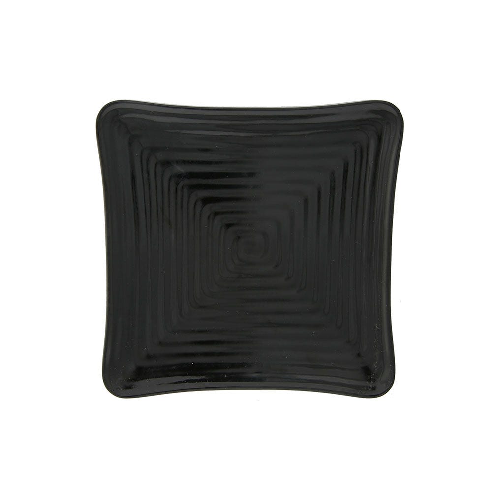 Plato Square con relieve 22.3 cm melamina negra Tåvola