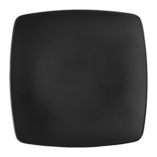 Plato cuadrado coupe de melamina 20 cm negro mate Tåvola – vista superior del plato