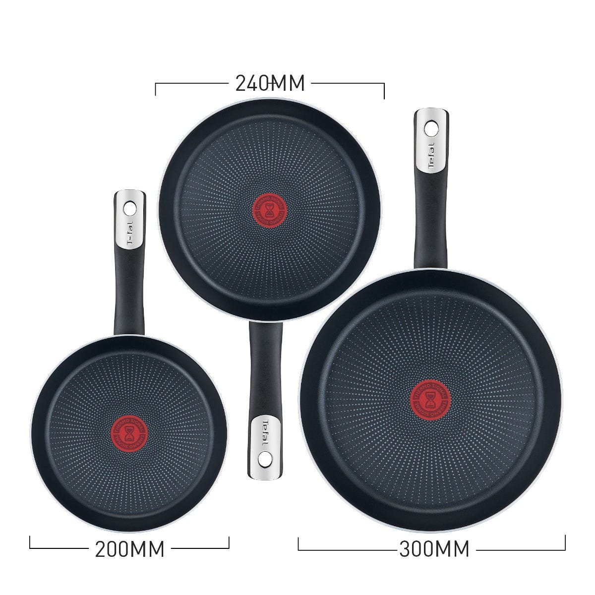 Juego de sartenes aluminio 20, 24 y 30 cm Hard Titanium Plus C3829082 T-Fal
