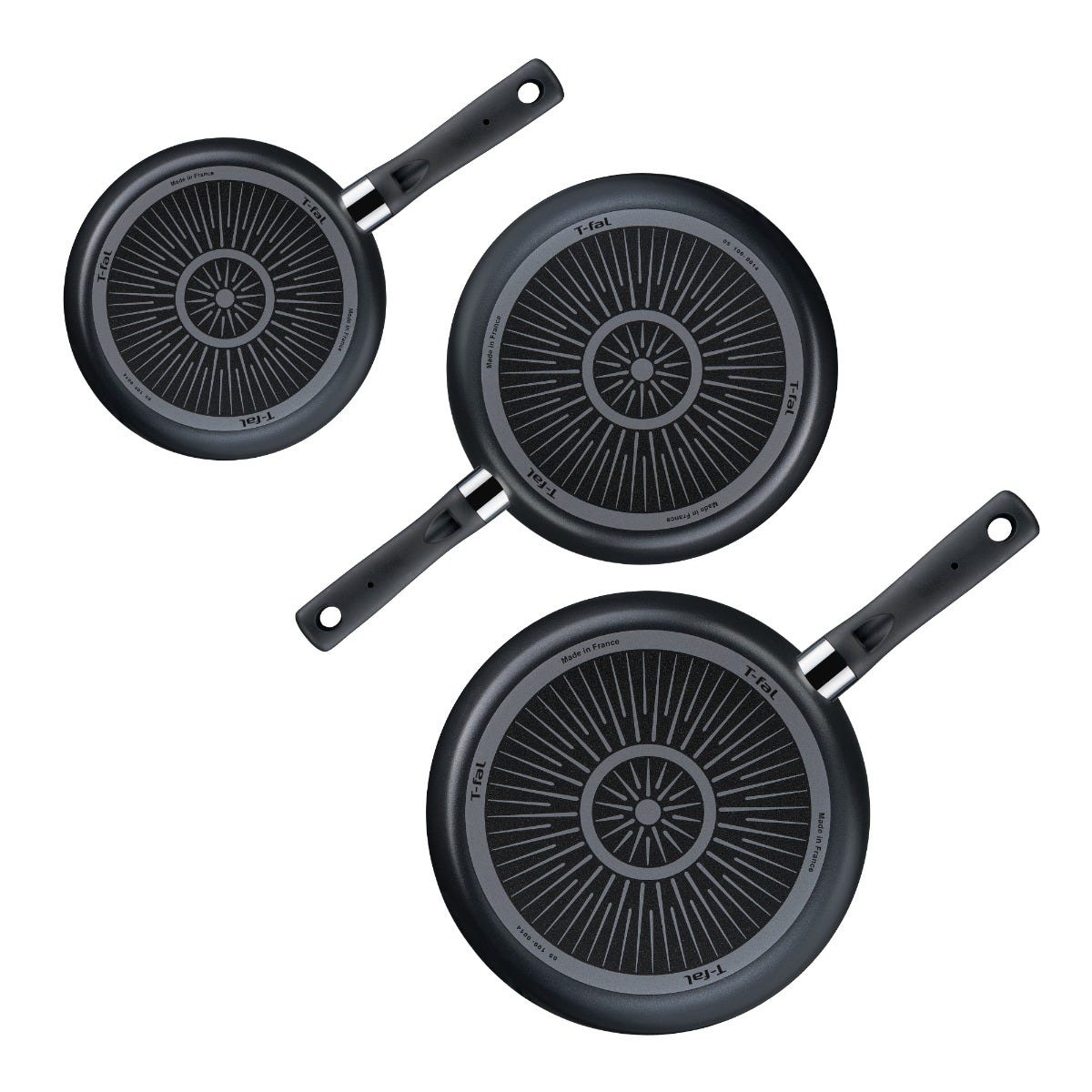 Juego de sartenes aluminio 20, 24 y 30 cm Hard Titanium Plus C3829082 T-Fal