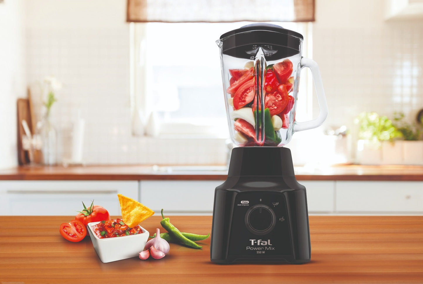 Licuadora Power Mix Negra 2 velocidades vaso de vidrio T-fal