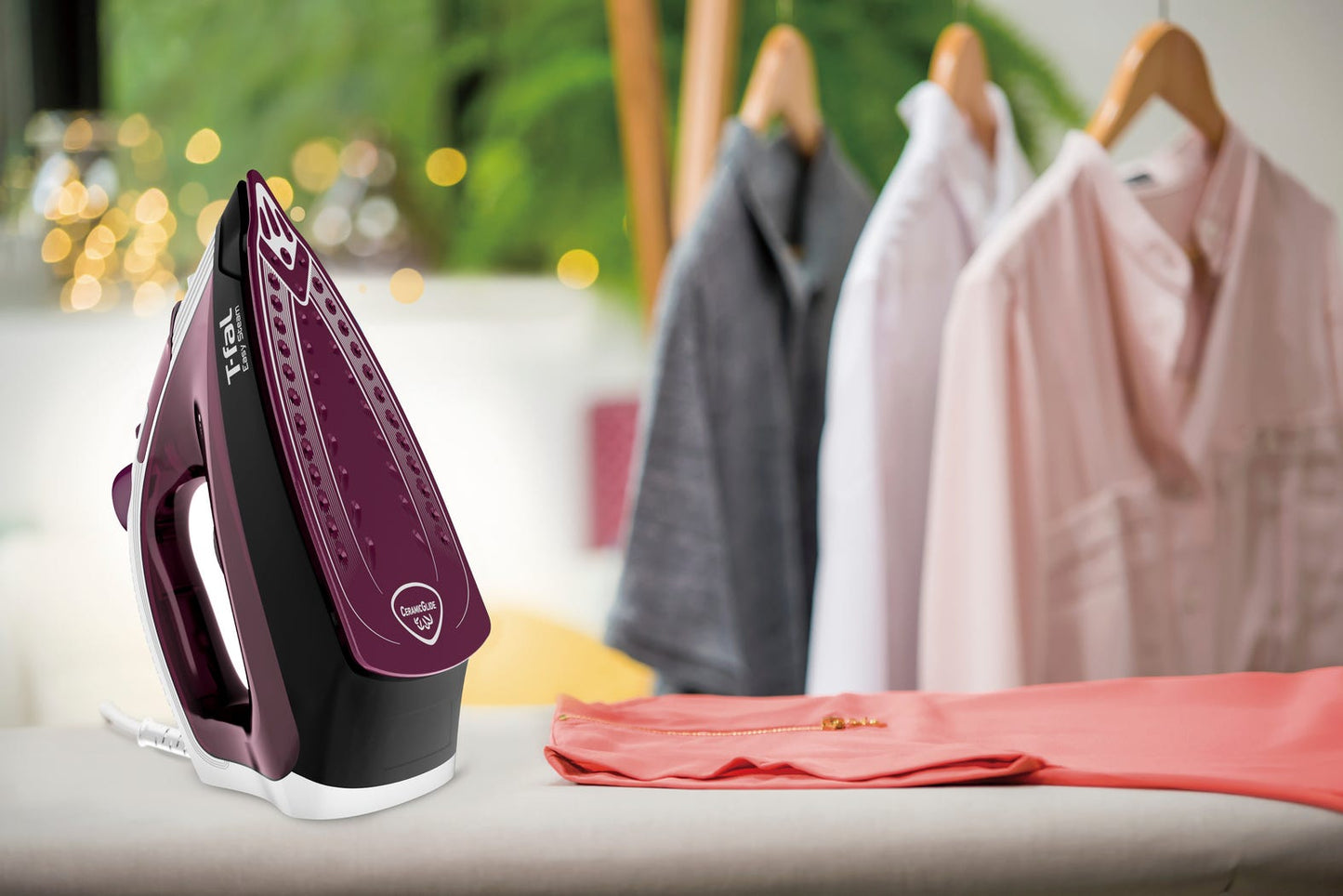 Plancha de vapor morado easy steam T-fal