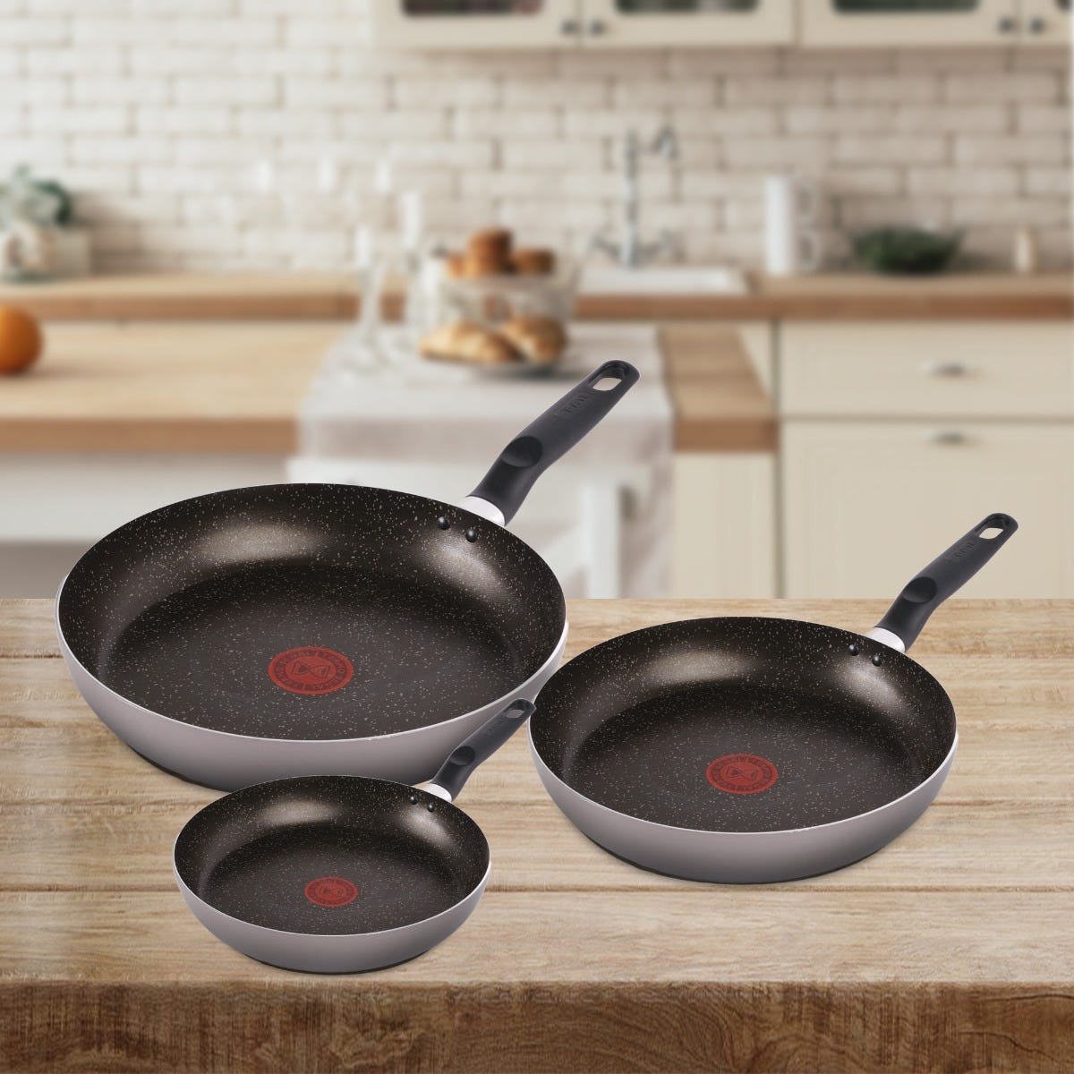 Juego de sartenes de aluminio 20/24/26 cm Daily Stone 0232900 T-Fal