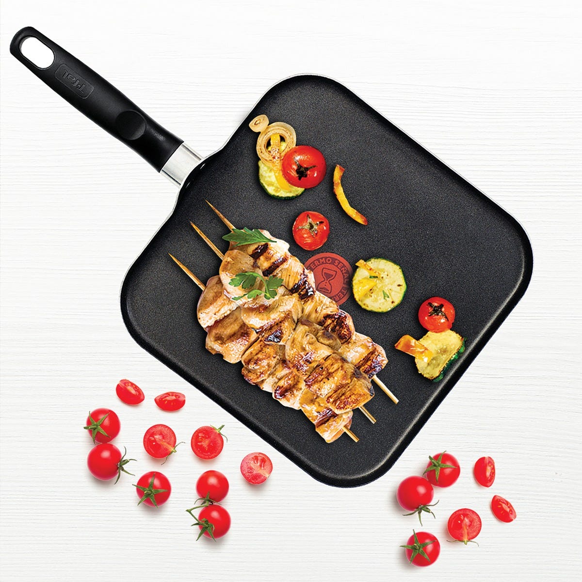 Sartén grill de aluminio cuadrado 27 x 27 cm vital 0391400VT T-Fal