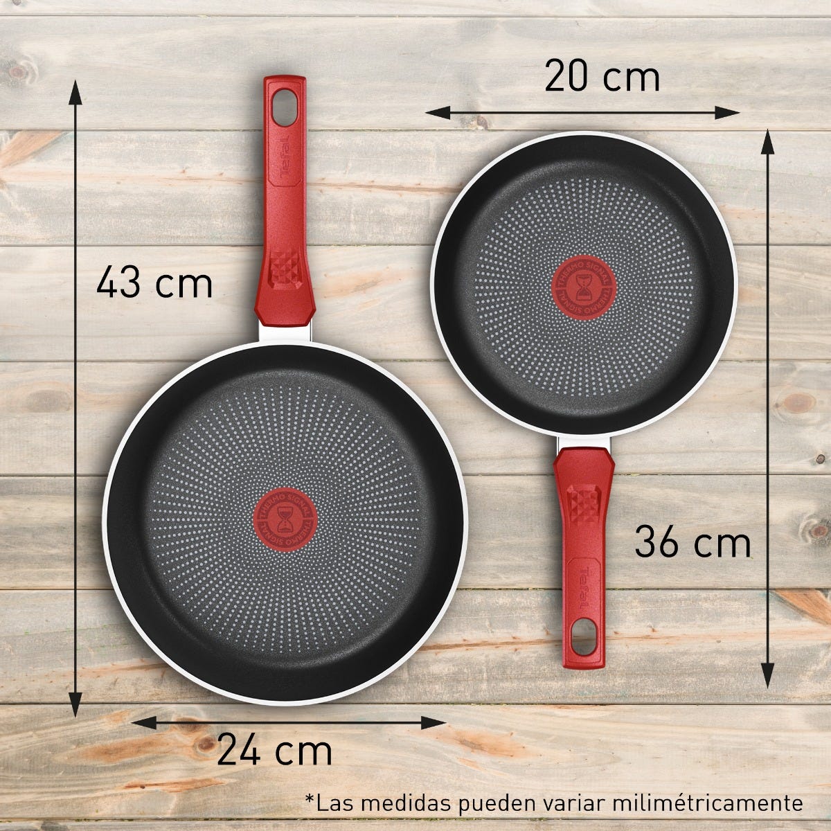 Juego de sartenes de aluminio 20 y 24 cm rojo Dayli Expert T-Fal