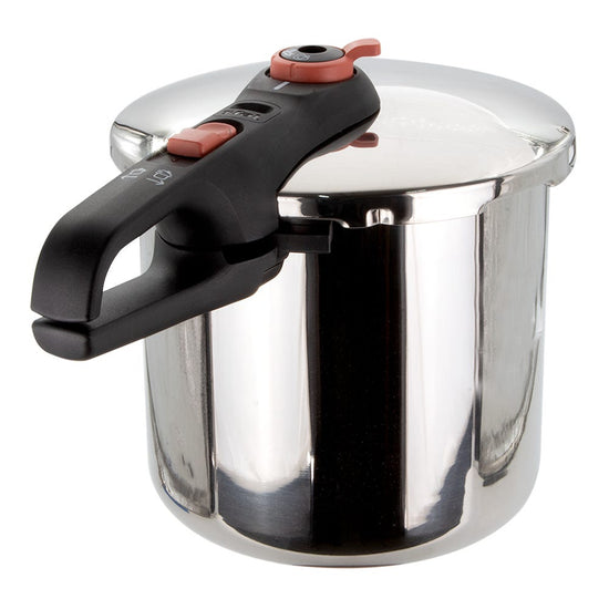 Olla de presión de acero inoxidable 8 L – vista completa con tapa