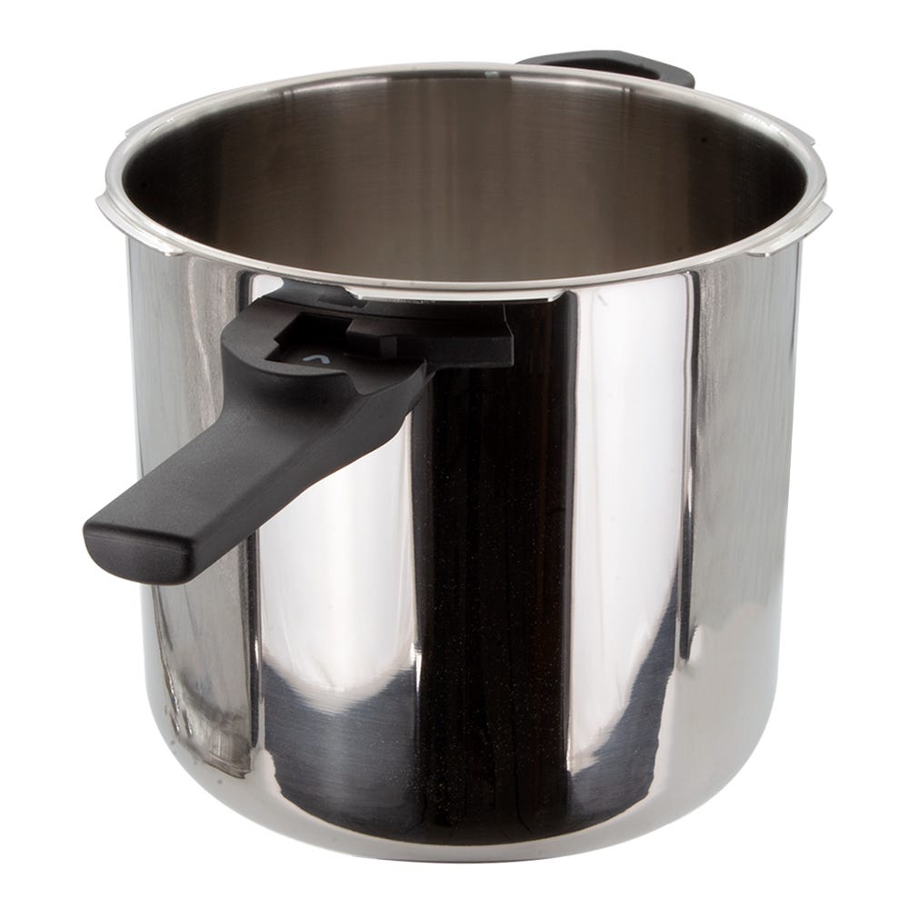 Olla de presión de acero inoxidable 8 L – olla sin tapa mostrando el interior