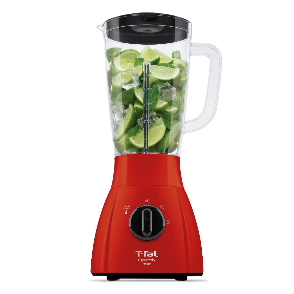 Licuadora vaso de plástico de 2 velocidades Optimix roja LN2775MX T-Fal