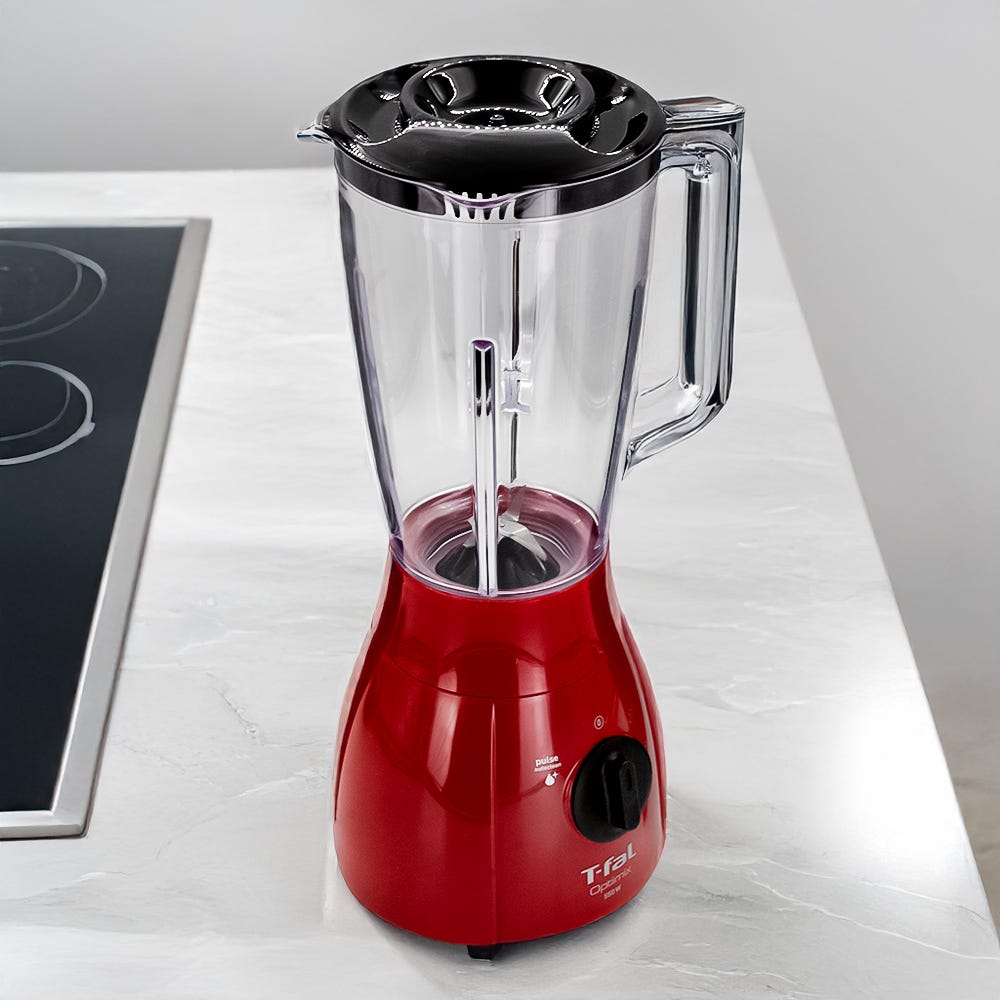 Licuadora vaso de plástico de 2 velocidades Optimix roja LN2775MX T-Fal
