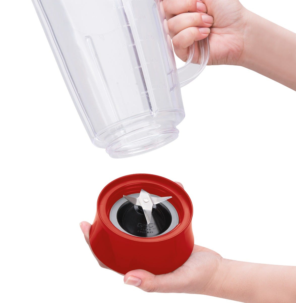 Licuadora vaso de plástico de 2 velocidades Optimix roja LN2775MX T-Fal