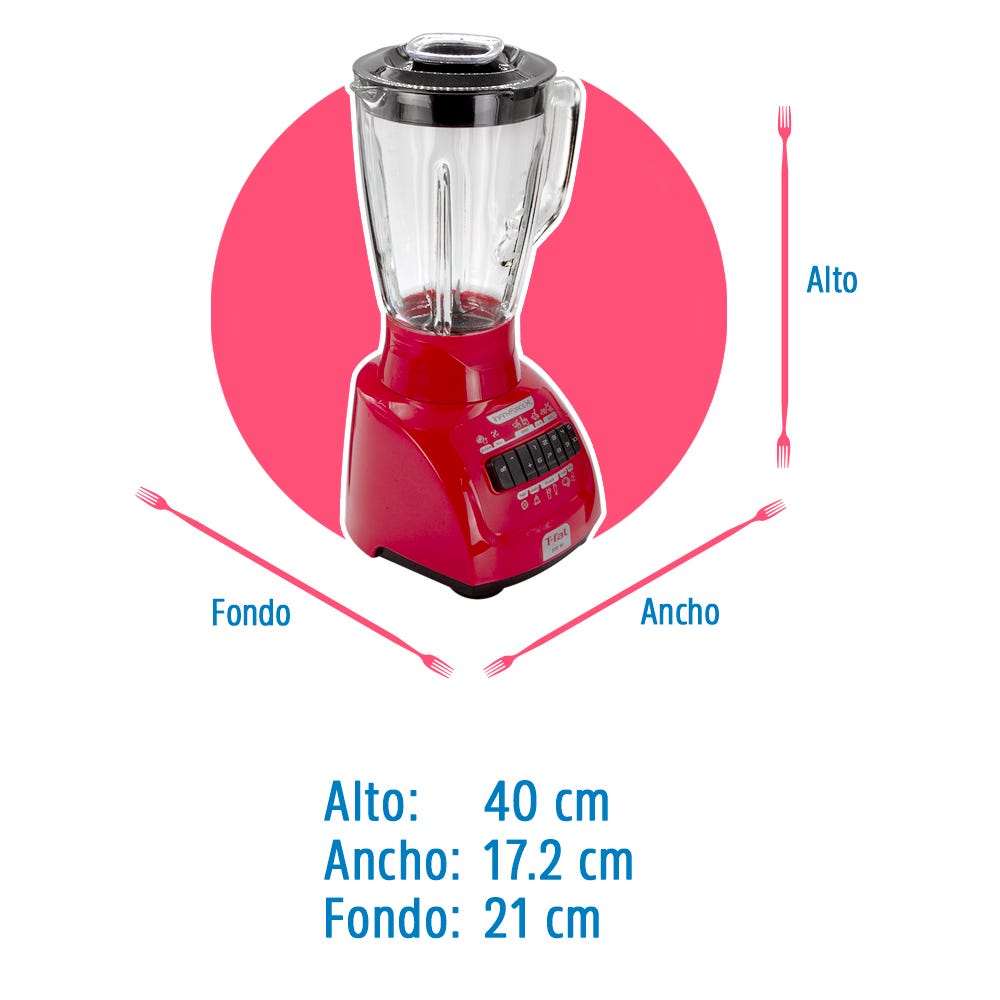 Licuadora infiny force XL 10 velocidades vaso de vidrio roja LN8205MX T-Fal
