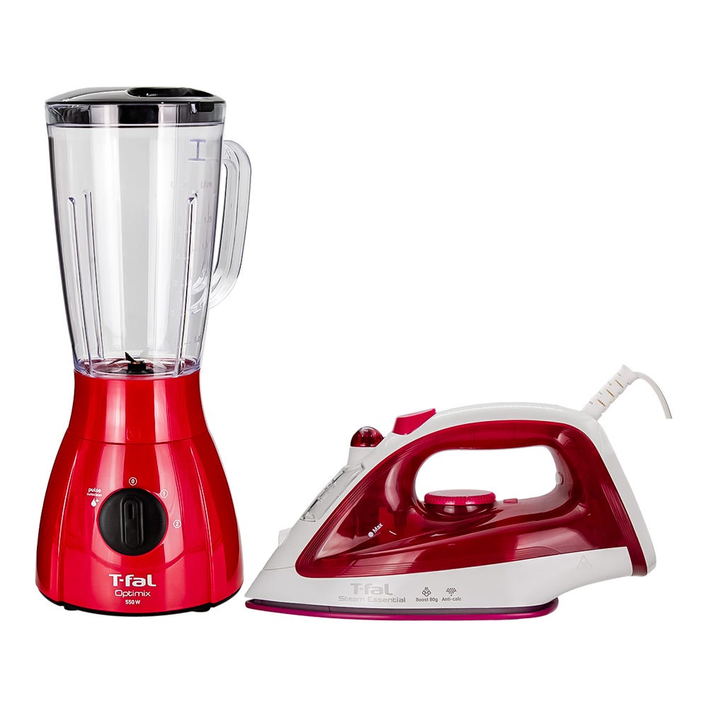 Paquete 2 piezas licuadora y plancha rojo LN2775MXM T-Fal