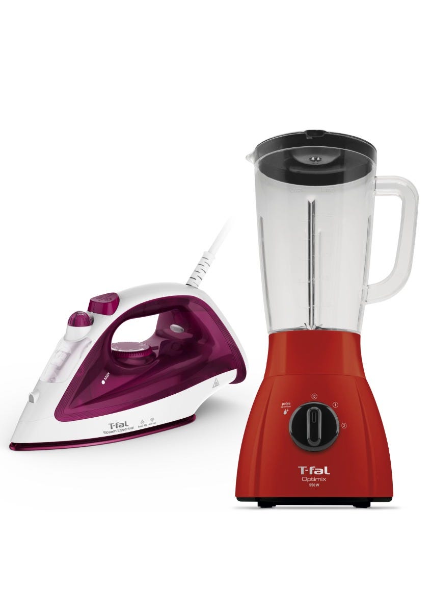 Paquete 2 piezas licuadora y plancha rojo LN2775MXM T-Fal