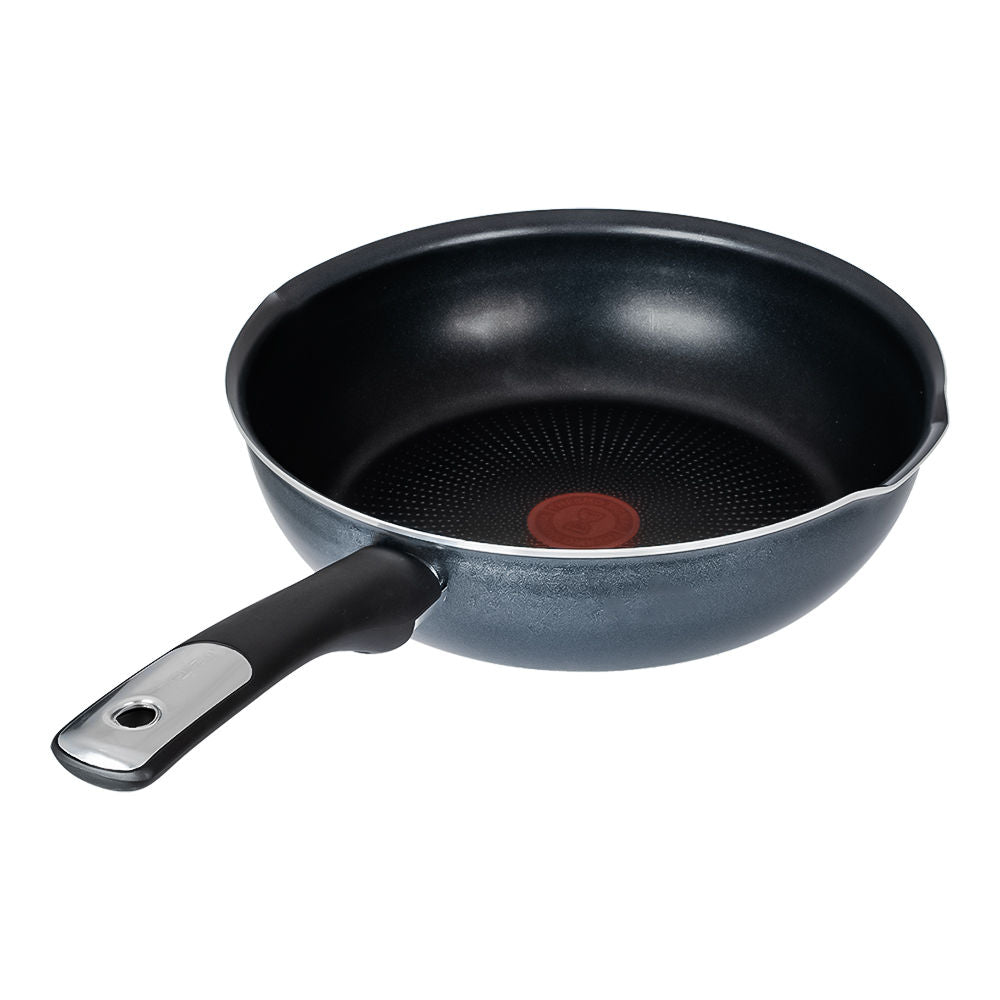 Sartén wok de aluminio 28.2 cm Easy Titanium negro C3937782M24 T-Fal