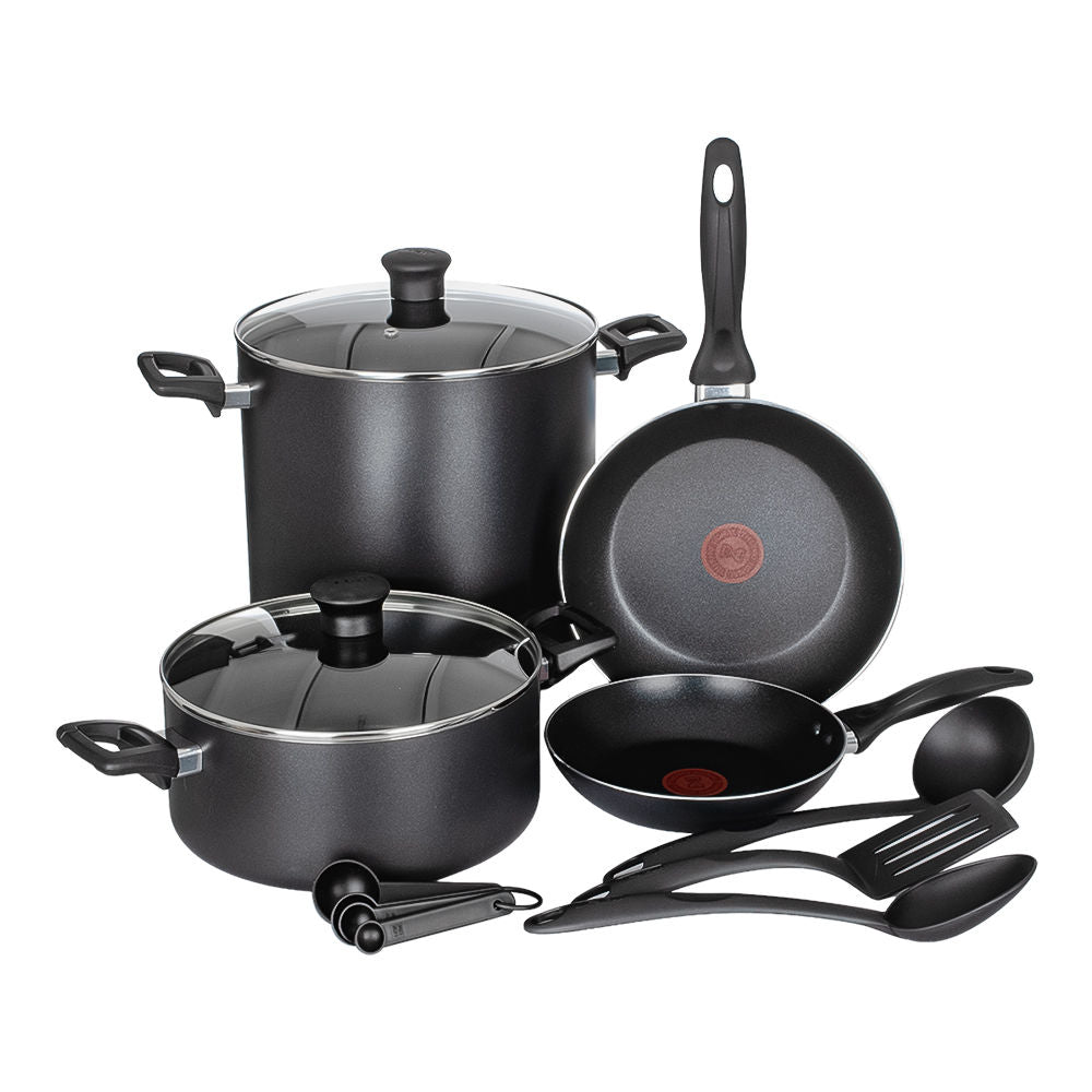 Batería de aluminio 13 piezas con pozolera Simply Chef negra B4696384BF25 T-Fal