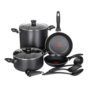 Batería de aluminio 13 piezas con pozolera Simply Chef negra B4696384BF25 T-Fal