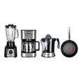 Set de desayuno 4 piezas licuadora cafetera exprimidor y sartén T-Fal – vista del juego completo