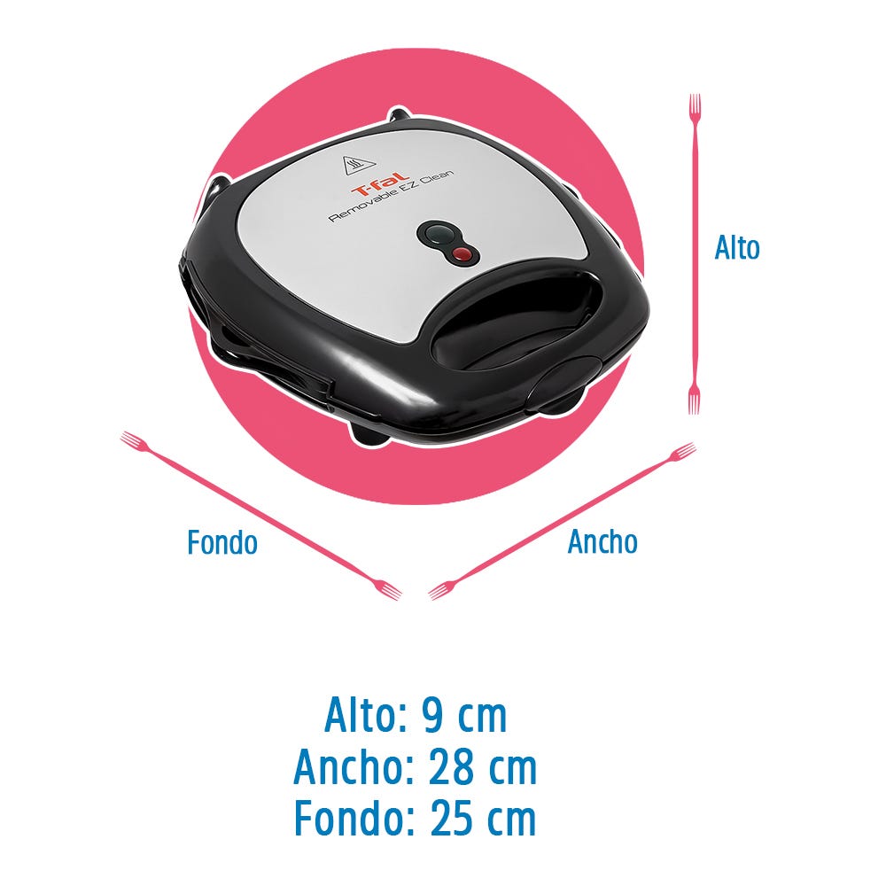 Sandwichera/Wafflera ez clean SW610052 T-fal