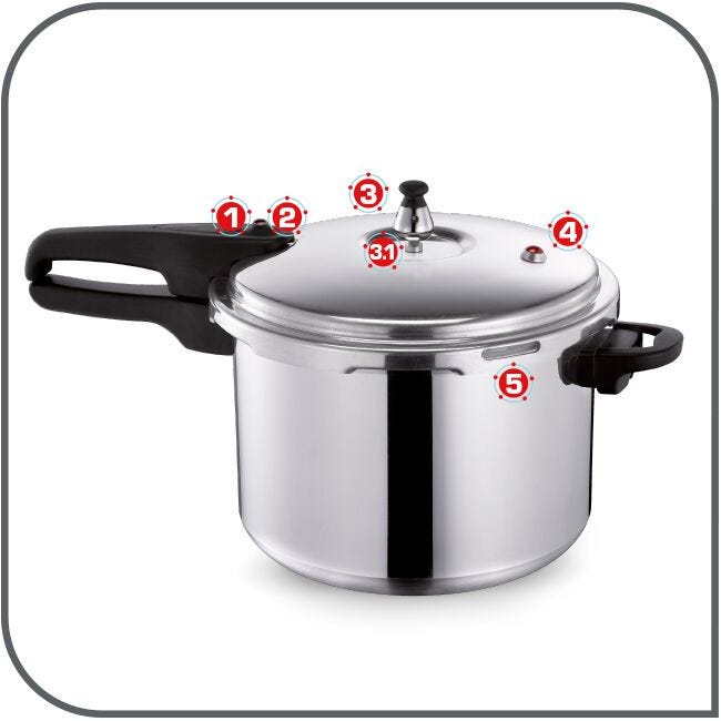 Olla de presión aluminio 5.3 L 92160PC T-Fal