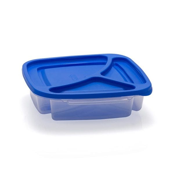 Contenedor de plástico cuadrado triple 1.2 L Refripractic 0505 Cubasa