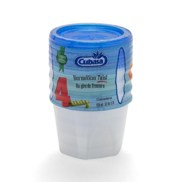 Juego de contenedores de plástico 4 piezas 575 ml Twist 1936 Cubasa