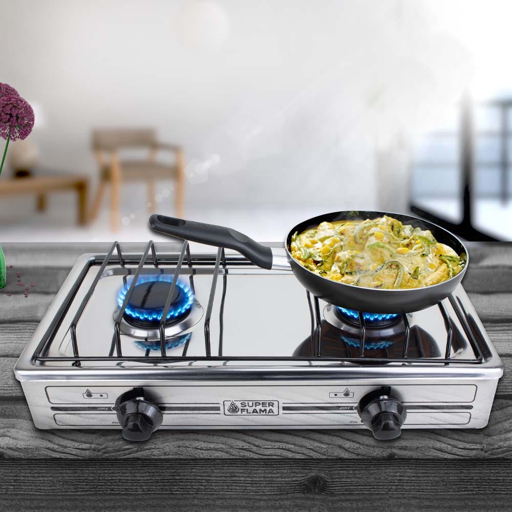 Parrilla de gas 2 quemadores acero inoxidable 2Q-TA Super Flama – vista 12